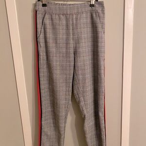 THML plaid pants w/ red stripe size Small